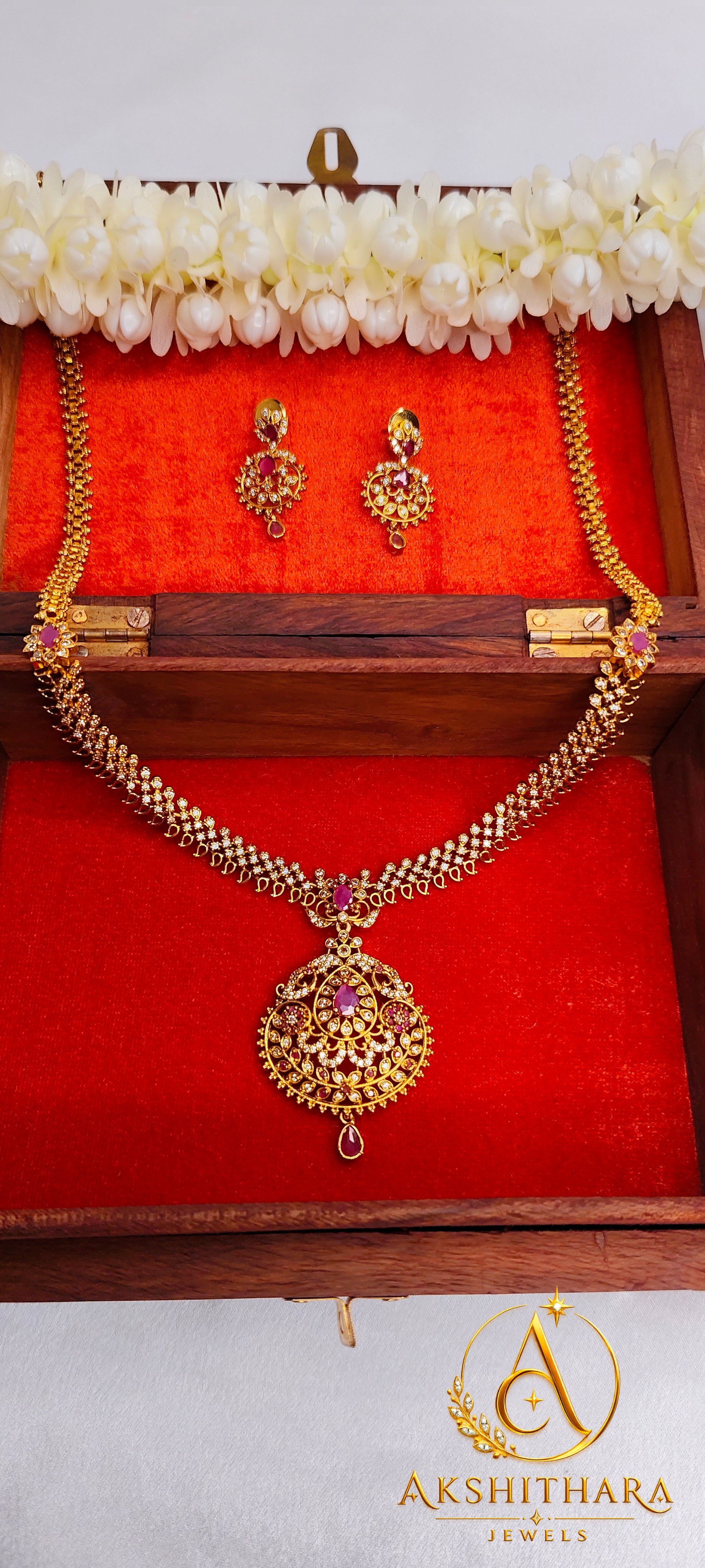 Maharani Long Haram with Designer Earrings