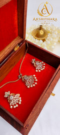 Pearl Vaidehi Pendant Necklace with Designer Earrings