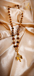 Gold Plated Rudrakshamaala with Shiva Damru Pendant