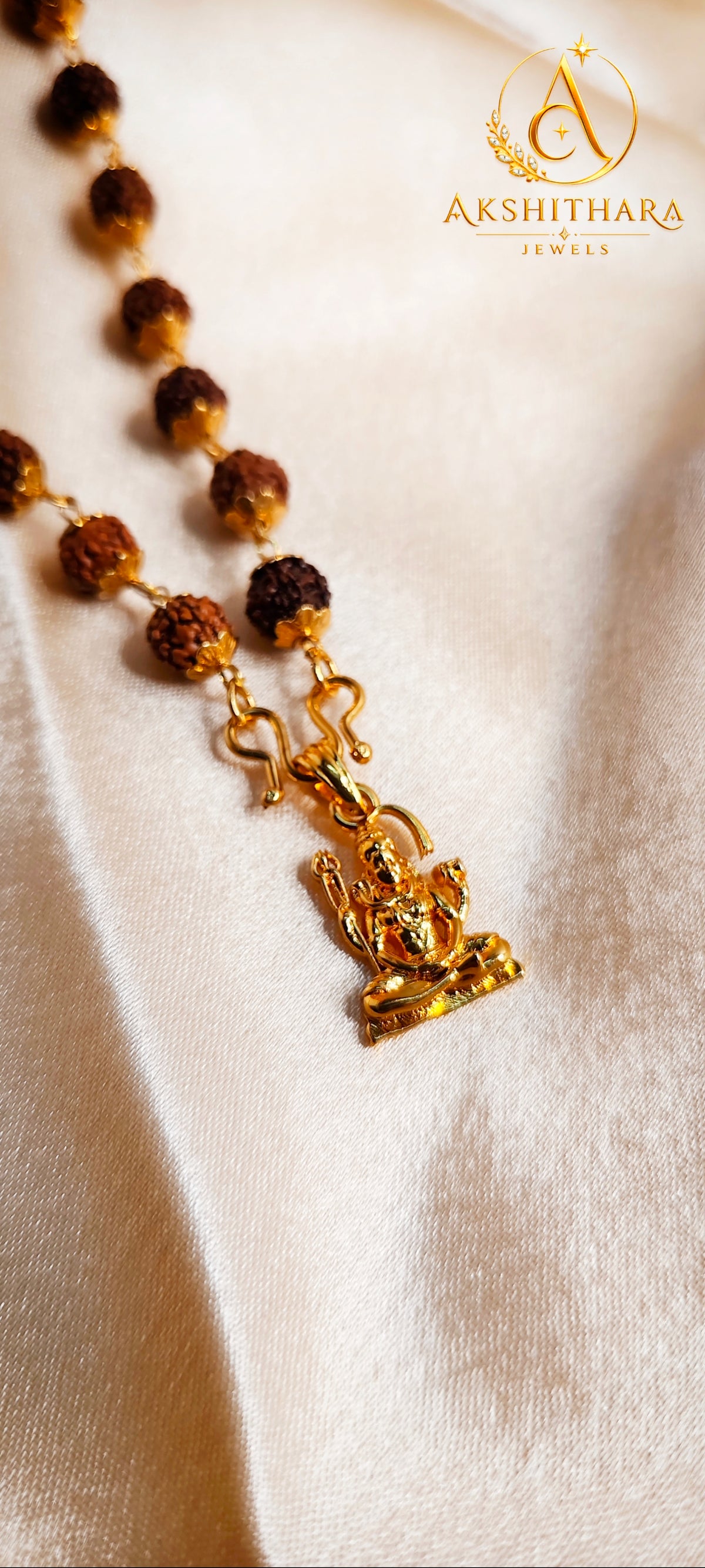 Gold Plated Rudrakshamaala with Shiva Pendant