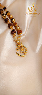 Gold Plated Rudrakshamaala with Om