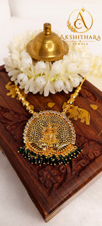 Premium Gold Plated Lakshmi Pendant Short Haram