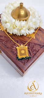 Gold Plated Green Poomukham pendant