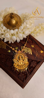 Gold Plated Kadhakali Elakkathali Short Haram