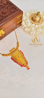 Gold Plated Nettipattam Short Haram