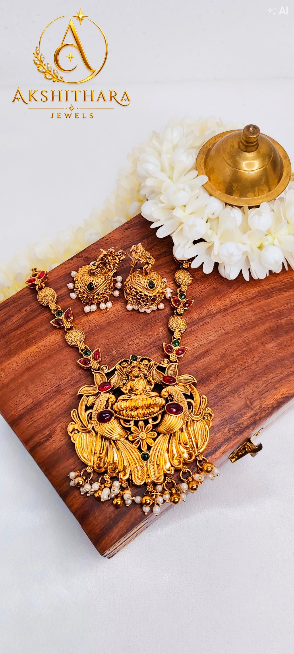 Temple Lakshmi Long Haram Set
