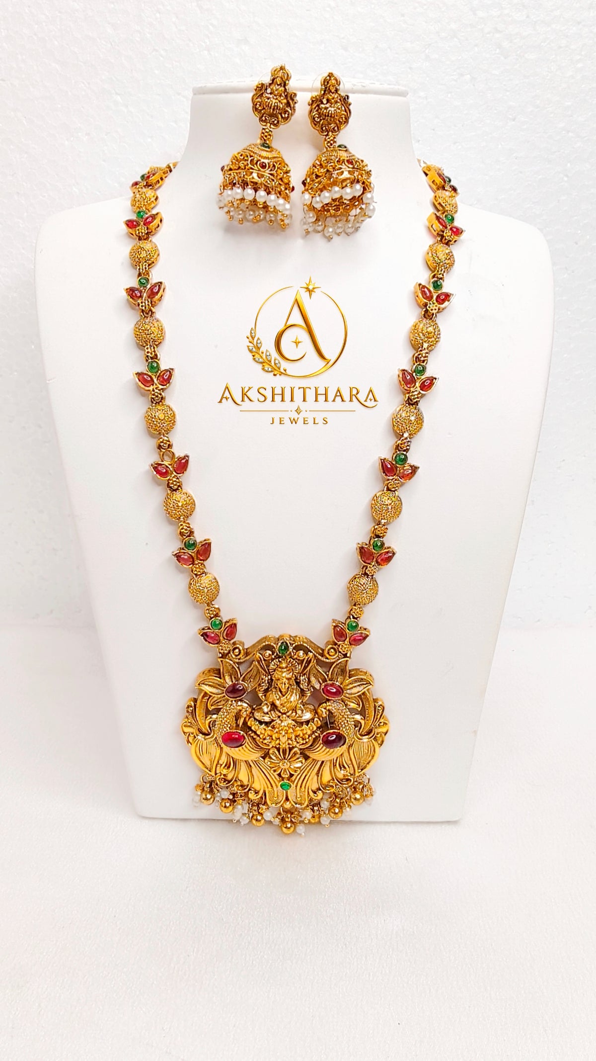 Temple Lakshmi Long Haram Set