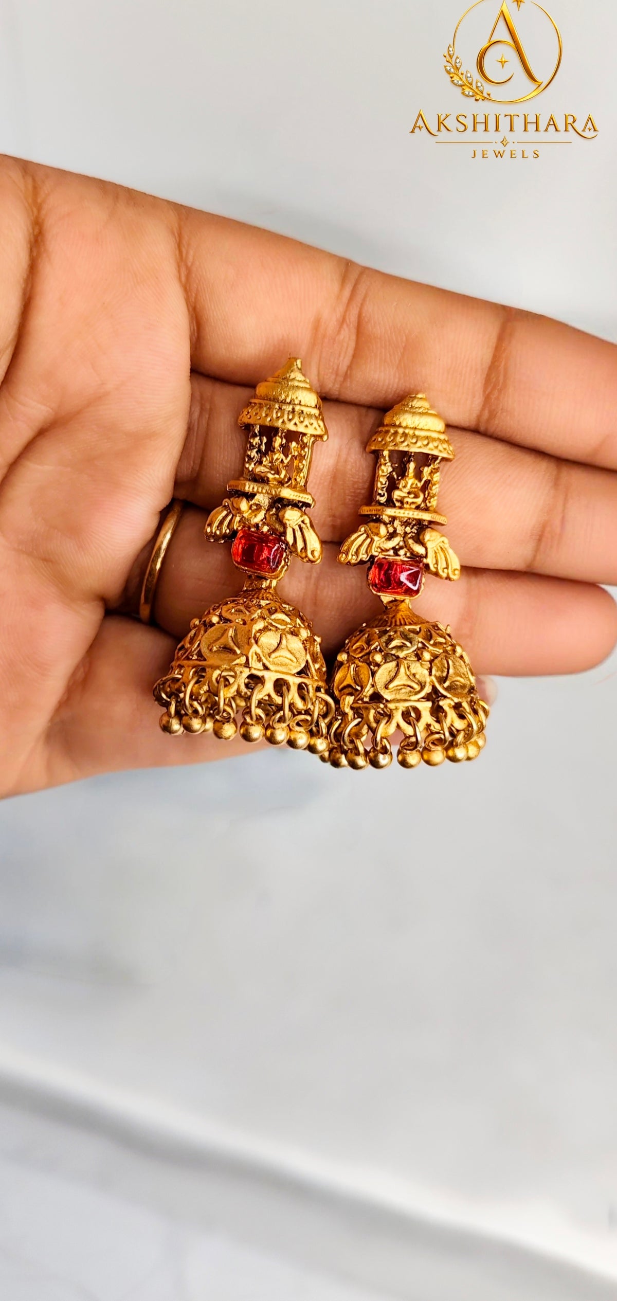 Matte Finish Lakshmi Pendant Short Haram