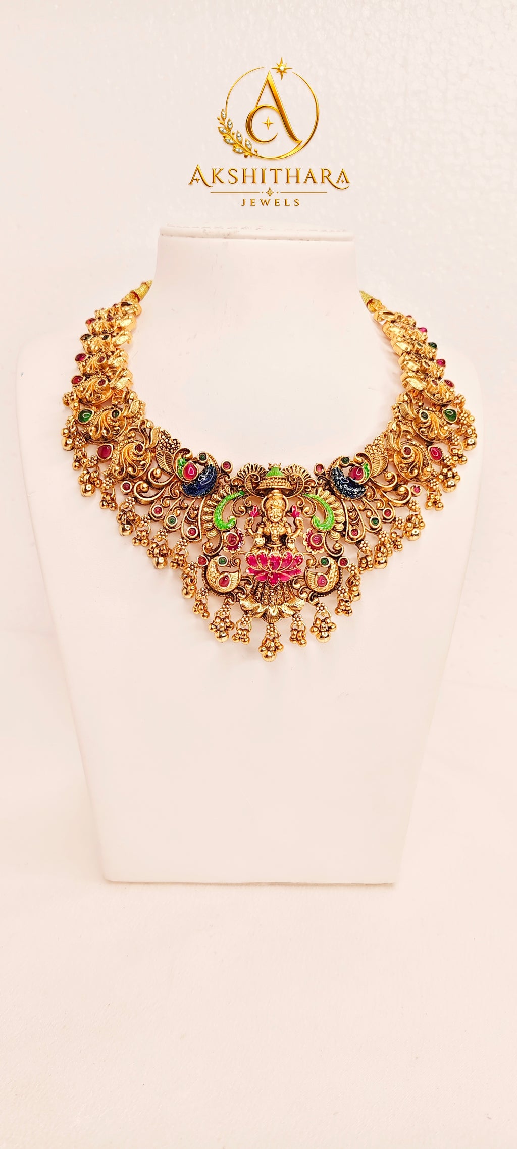 Enamel Lakshmi Necklace Set