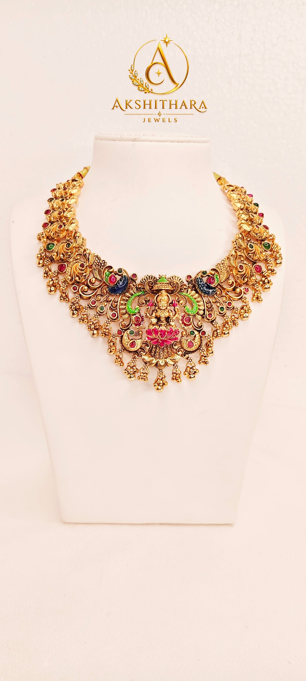 Enamel Lakshmi Necklace Set