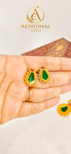 Green Nagapadam  Pendant Short Haram Set