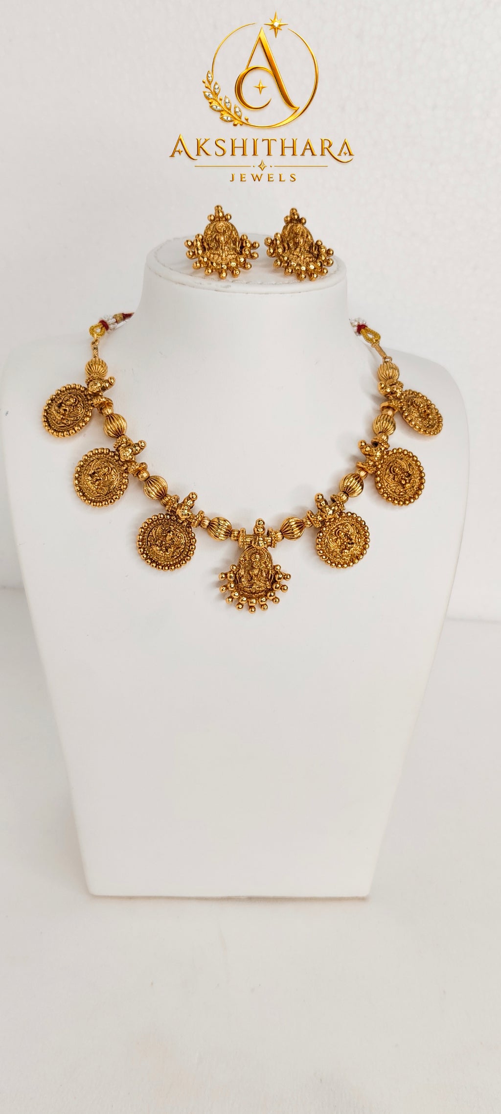 Traditional Lakshmi Coin Necklace Set