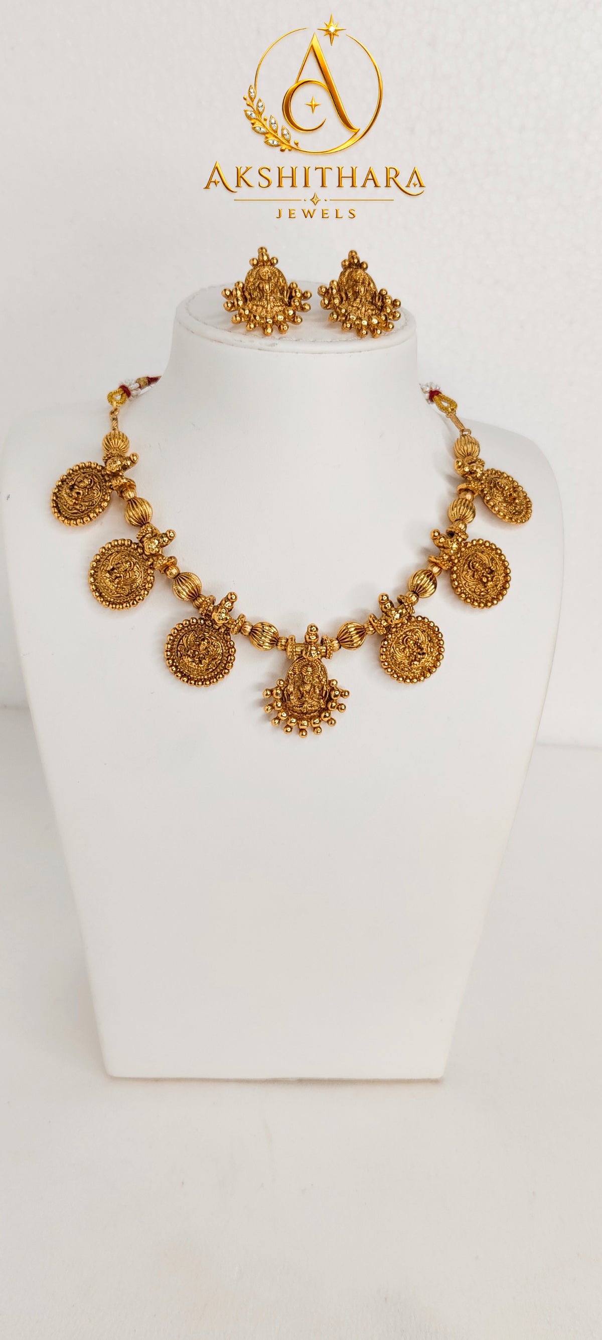 Traditional Lakshmi Coin Necklace Set