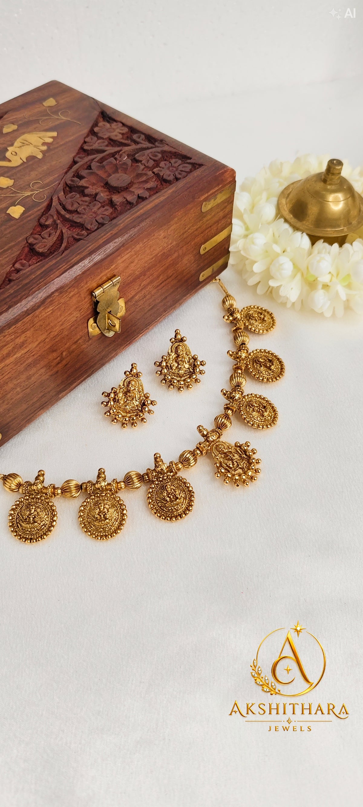Traditional Lakshmi Coin Necklace Set